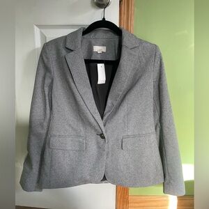 NWT Loft blazer size 0 gray herringbone pattern